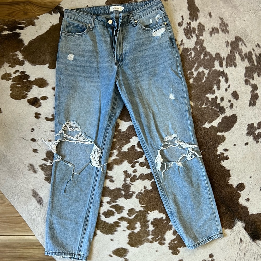 Böhme Boutique Jeans, Mom Cut, Distressed